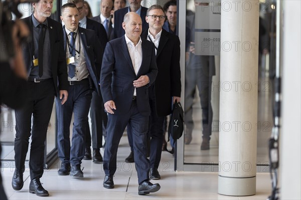 Olaf Scholz (SPD), Federal Chancellor, visits the parliamentary group meeting of the FDP (Free Democratic Party) in Berlin, 19 March 2024