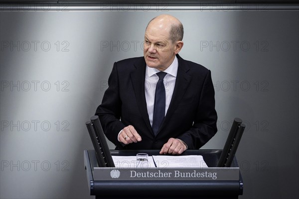 Olaf Scholz, Federal Chancellor, recorded as part of the government statement on the European Council. Berlin, 20 March 2024