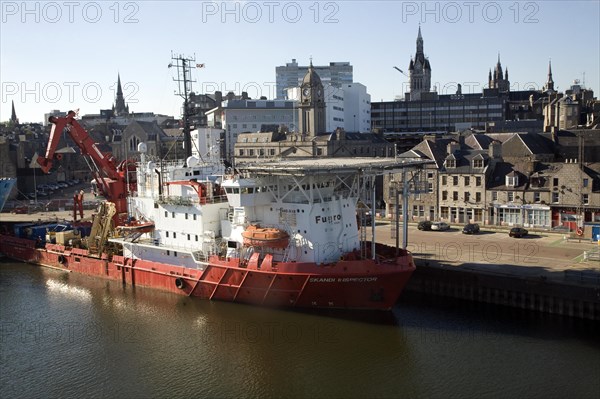 Skandi Inspector ship, Port harbour, Aberdeen, Scotland, United Kingdom, Europe