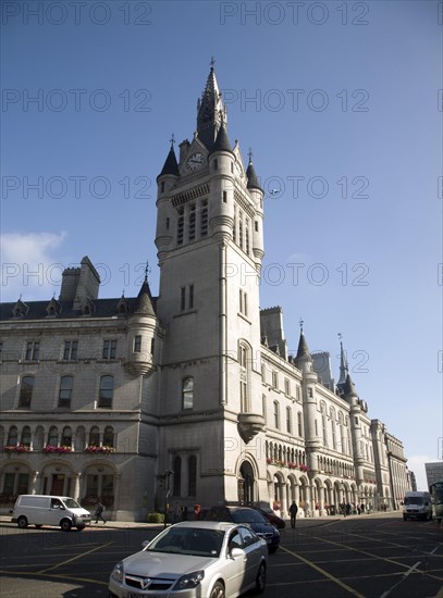 Town House clock tower, Union Street, Aberdeen, Scotland, United Kingdom, Europe