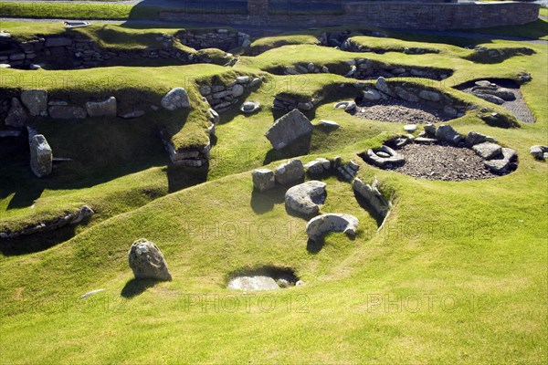 Jarslhof Iron Age houses, Shetland Islands, Scotland, United Kingdom, Europe