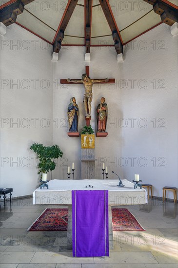 The altar, former monastery church Mater Salvatoris, Boerwang, Allgaeu, Swabia, Bavaria, Germany, Europe