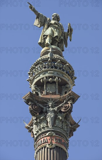 Mirador de Colom, Columbus Monument, Barcelona, Catalonia, Spain, Europe