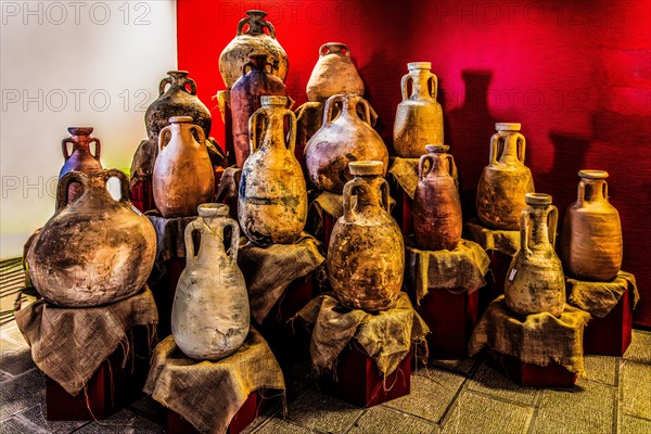 Amphorae from Africa, Spain and the Adriatic, Archaeological Museum, Castello di Udine, seat of the State Museums, Udine, most important historical city of Friuli, Italy, Udine, Friuli, Italy, Europe