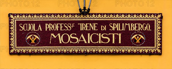 Mosaic school that produces mosaic masters, Spilimbergo, city of mosaic art, Friuli, Italy, Spilimbergo, Friuli, Italy, Europe