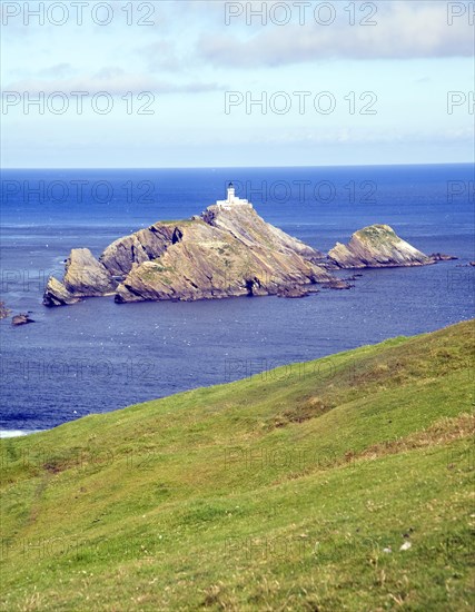 Muckle Flugga lighthouse, Britain's most northerly point, Hermaness, Unst, Shetland Islands