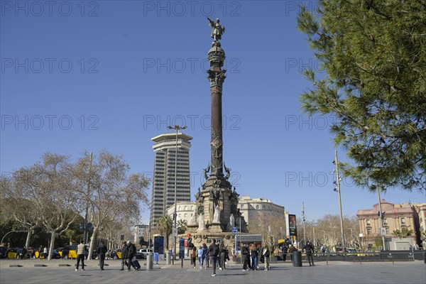 Mirador de Colom, Columbus Monument, Barcelona, Catalonia, Spain, Europe