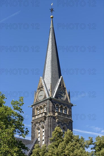St John's Church, neo-Gothic and neo-Renaissance, bell tower, Old Town, Giessen, Giessen, Hesse, Germany, Europe
