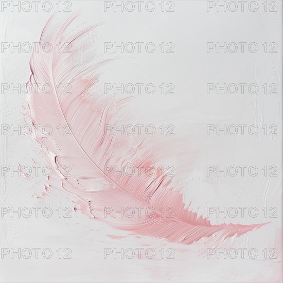 A soft feathery pastel pink brush stroke on white background AI generated