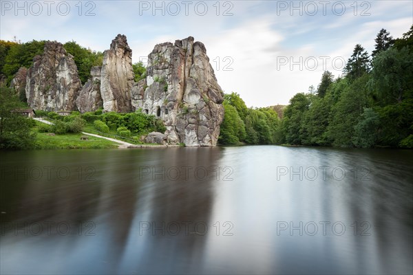 Externsteine in the Teutoburg Forest nature park Park. Rock formations near Horn-Bad Meinberg