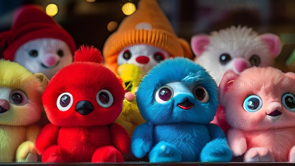 90s toy store window display beanie babies, AI generated