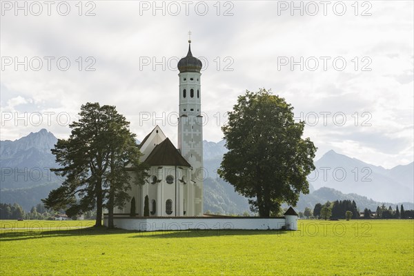 Pilgrimage church of St Coloman, near Fuessen, Ostallgaeu, Allgaeu, Bavaria, Germany, Europe