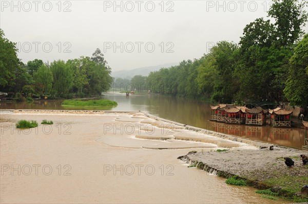 Pingle old water village, river, travel, sichuan, china