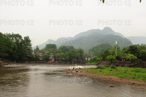 Liujiang water village, travel, river, sichuan, china