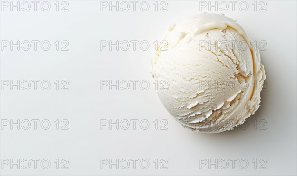 Vanilla ice cream scoop on white background AI generated