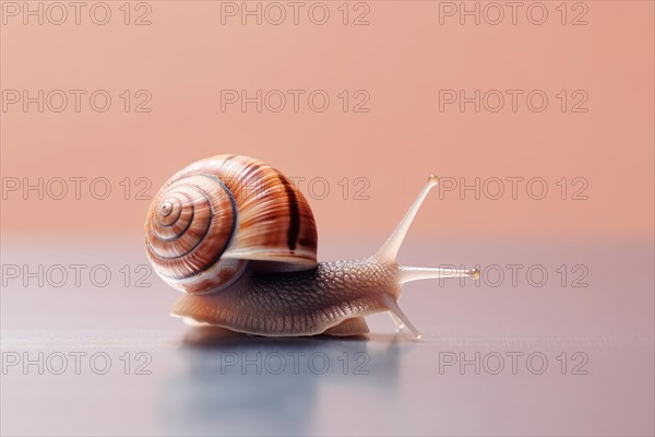Snail on pastel background. KI generiert, generiert, AI generated