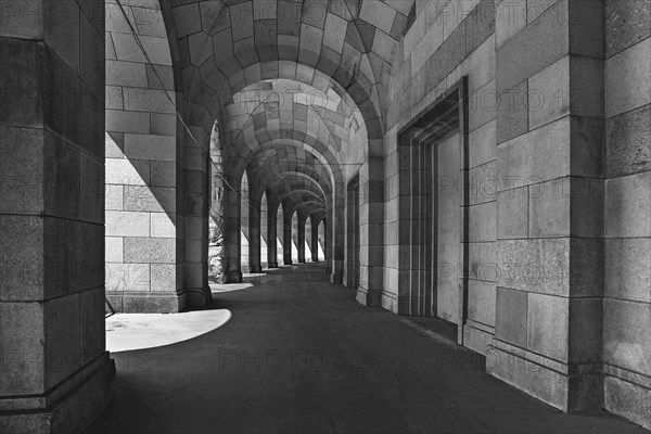 Arcade of the Congress Hall, unfinished National Socialist monumental building on the Nazi Party Rally Grounds, Nuremberg, Middle Franconia, Bavaria, Germany, Europe