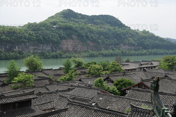 Langzhong old village view, travel, sichuan, china