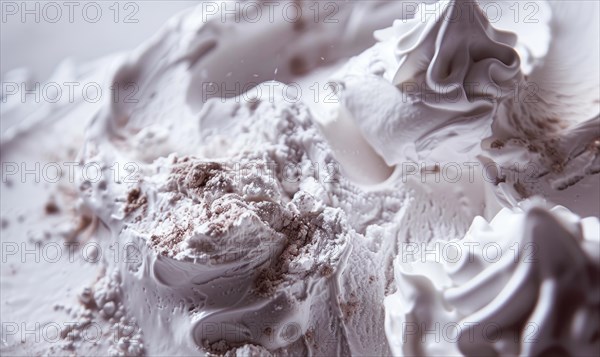 Close-up of melting lavender ice cream, abstract background with ice cream close up view AI generated