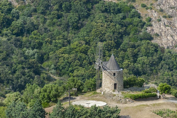 Old village mill Moulin Saint Roche, Grimaud-Village, Var, Provence-Alpes-Cote d'Azur, France, Europe