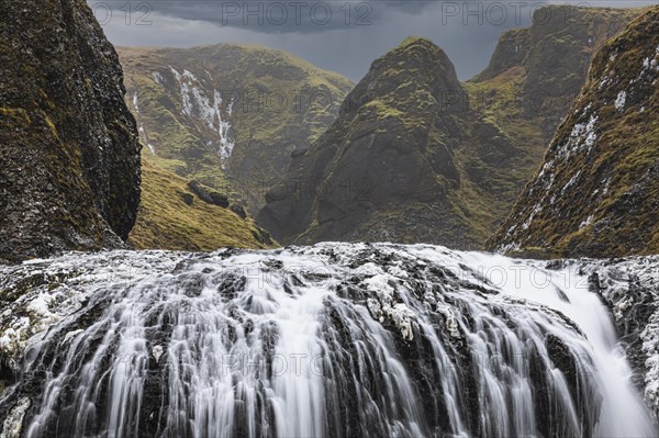 Stjornarfoss waterfall, near Kirkjubaejarklaustur, Sudurland, Iceland, Europe