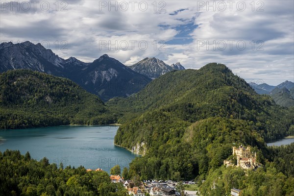 Hohenschwangau Castle, near Fuessen, Ostallgaeu, Allgaeu, Bavaria, Germany, Europe