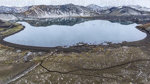 Crater lake Frostastadavatn, near Landmannalaugar, Fjallabak Nature Reserve, Sudurland, Iceland, Europe