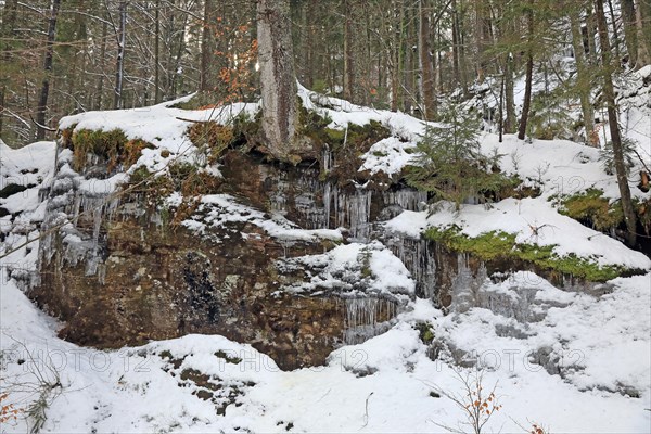 Icicle on a rock face