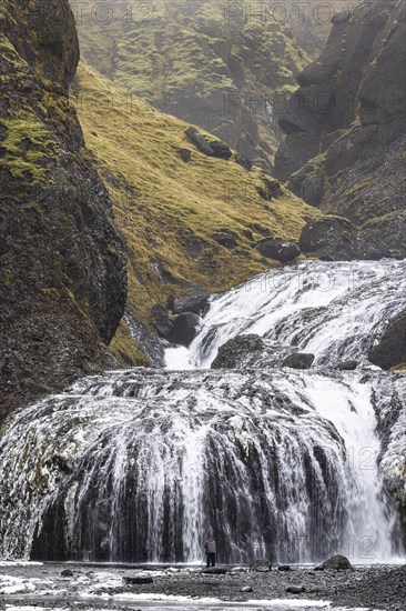 Stjornarfoss waterfall, near Kirkjubaejarklaustur, Sudurland, Iceland, Europe