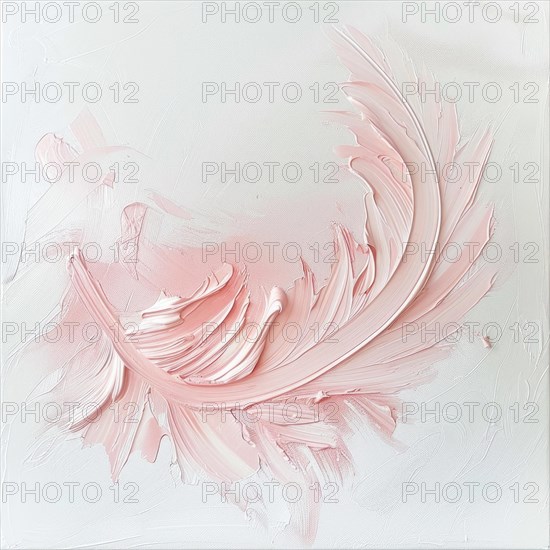 A soft feathery pastel pink brush stroke on white background AI generated