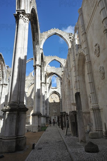 Lisbon city view, carmo convent, portugal