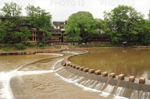 Liujiang water village, travel, river, sichuan, china