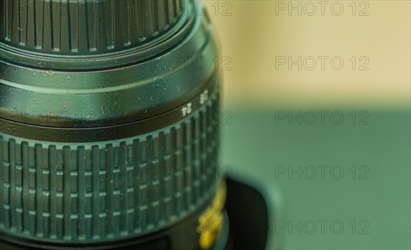 Macro of 24 to 70 camera lens and lens cap with soft blurred background in Daejeon, South Korea, Asia