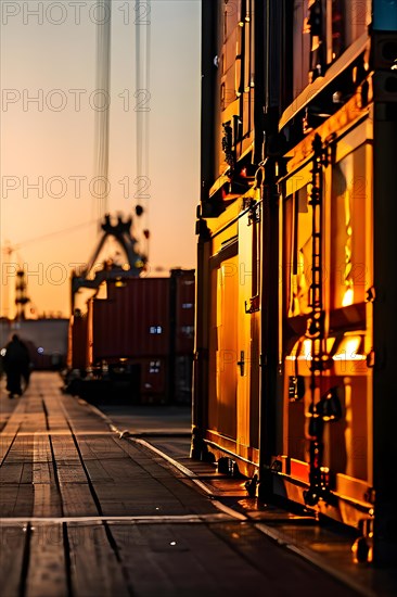 Automated container tracking system at seaport, AI generated