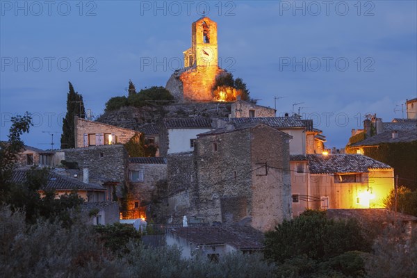 Lourmarin bell tower, Parc Naturel Regional du Luberon, Vaucluse, Provence, France, Europe