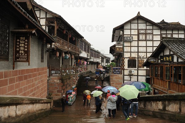 Pingle old village, river, travel, sichuan, china