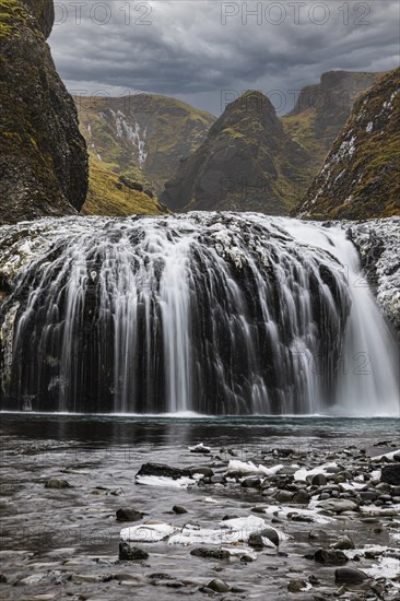 Stjornarfoss waterfall, near Kirkjubaejarklaustur, Sudurland, Iceland, Europe