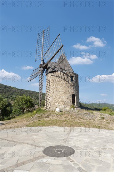 Old village mill Moulin Saint Roche, Grimaud-Village, Var, Provence-Alpes-Cote d'Azur, France, Europe