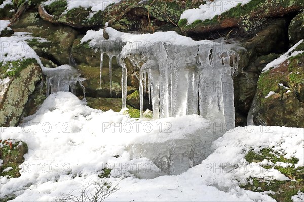 Icicle on a rock face