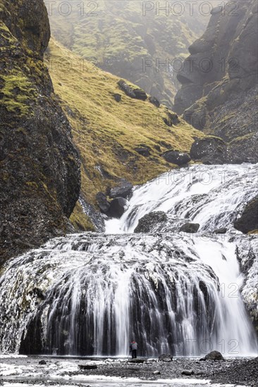 Stjornarfoss waterfall, near Kirkjubaejarklaustur, Sudurland, Iceland, Europe