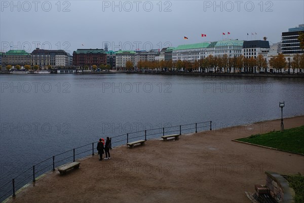 View over the Inner Alster, Panorama, Hanseatic City of Hamburg, Hamburg, Germany, Europe