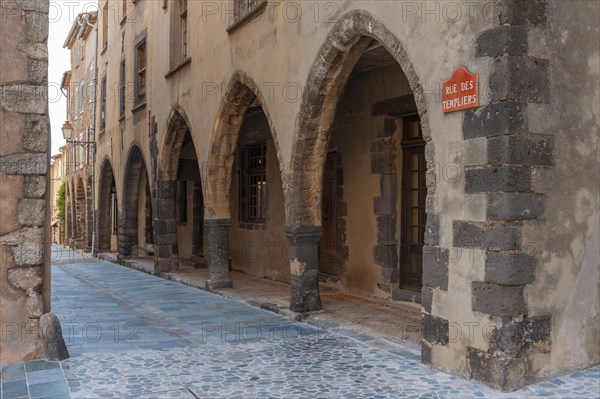 Arcade in the historic Rue des Templiers, Grimaud-Village, Var, Provence-Alpes-Cote d'Azur, France, Europe