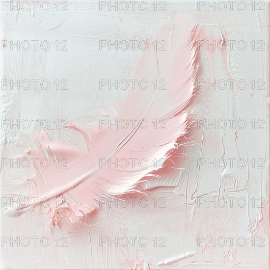 A soft feathery pastel pink brush stroke on white background AI generated