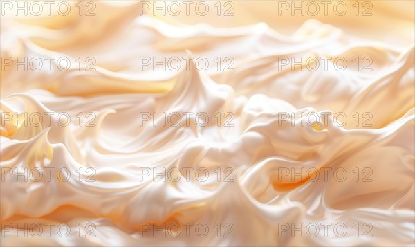 Close-up of melting vanilla ice cream, abstract background with ice cream close up view AI generated