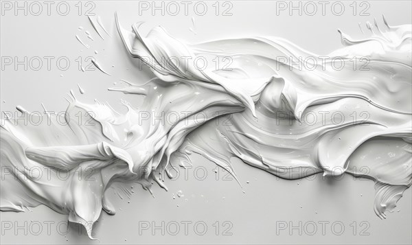 A brush stroke on white canvas abstract background, white paint dramatic stroke AI generated