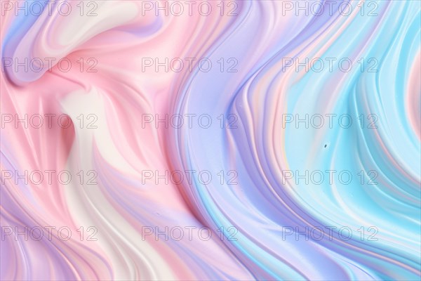 Pastel colored soft serve ice cream background. KI generiert, generiert, AI generated