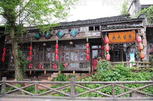 Liujiang water village, travel, river, sichuan, china