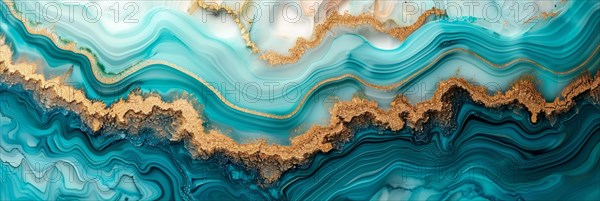 Luxurious and elegant abstract mineral texture with marbled pattern and gold veins, AI generated