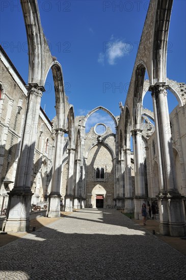 Lisbon city view, carmo convent, portugal