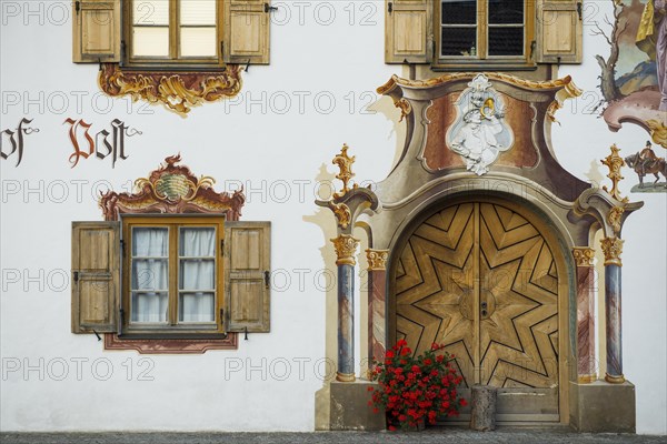 Lueftlmalerei, Mittenwald, Werdenfelser Land, Upper Bavaria, Bavaria, Germany, Europe